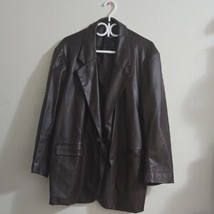 Vero Moda Dark Brown Leather Jacket
